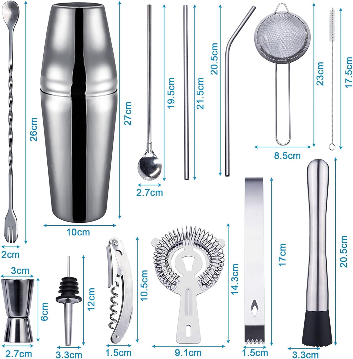 20-teiliges Cocktail Shaker Set, A