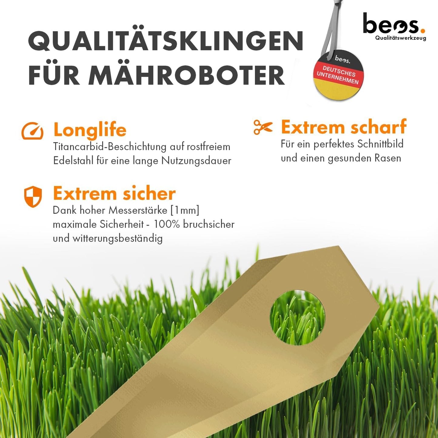 Premium Titan Ersatzmesser-Set für Mähroboter, Für Bosch & Honda