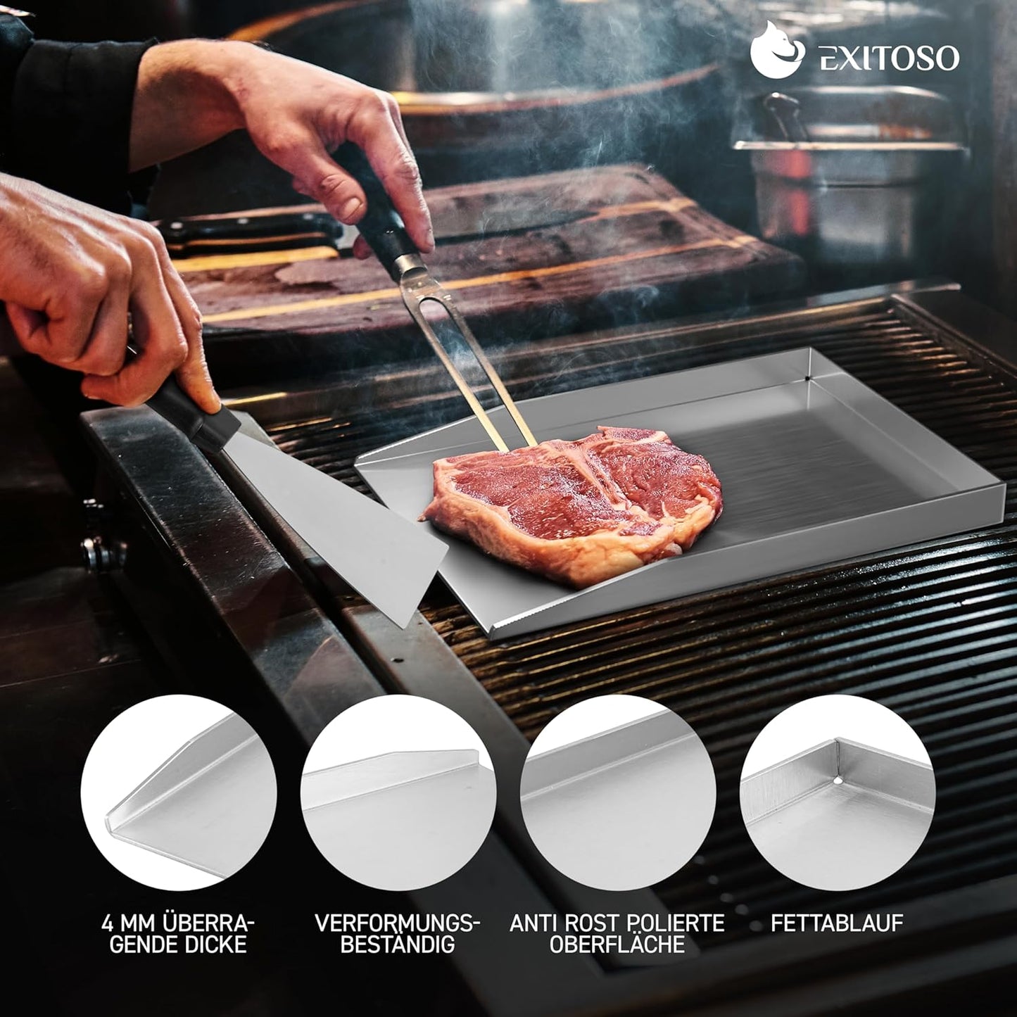 Grillplatte mit Grillspachtel