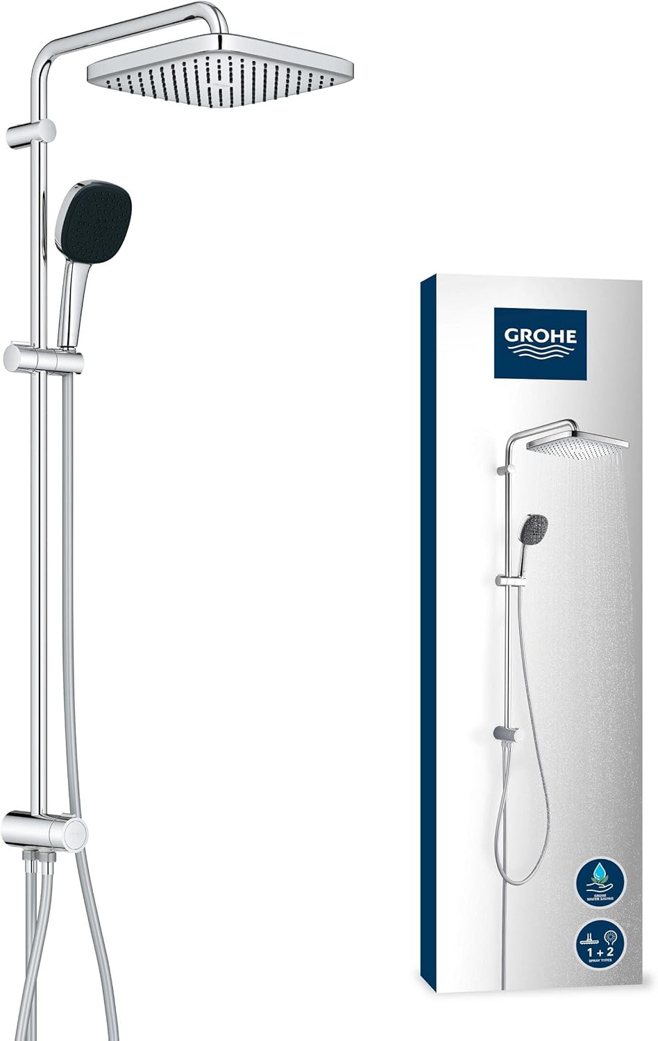 Vitalio 250 Duschsystem mit Umstellung, 104cm Brausestange (Übergrösse)