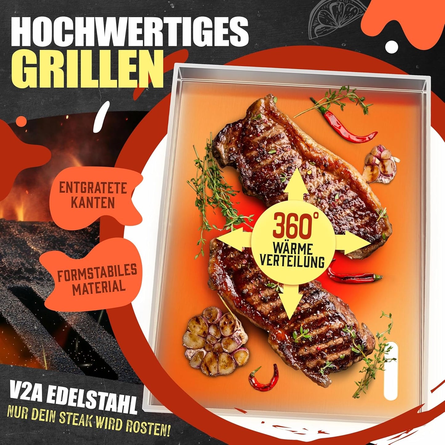 Grillplatte Plancha, Plancha Edelstahl