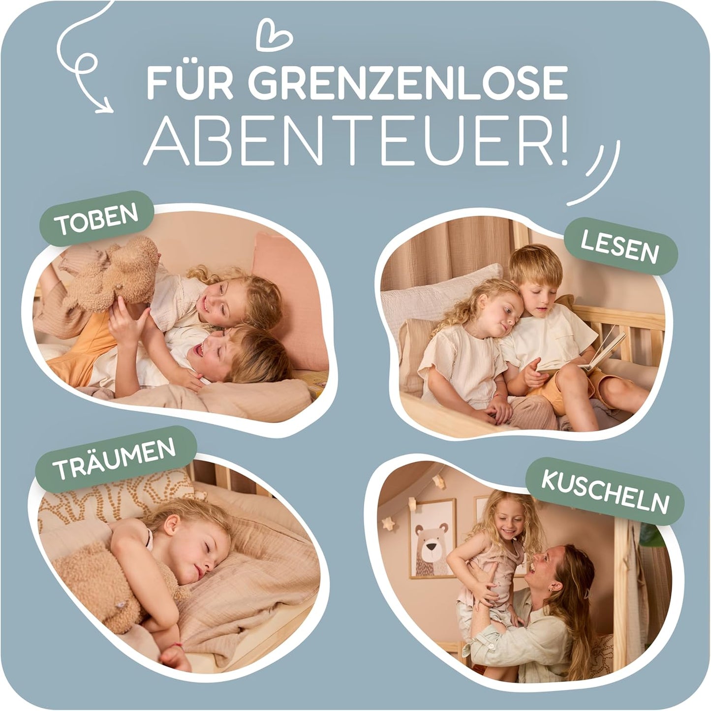 Hausbett-Himmel, Blau H420 x B135 cm (1er Pack)