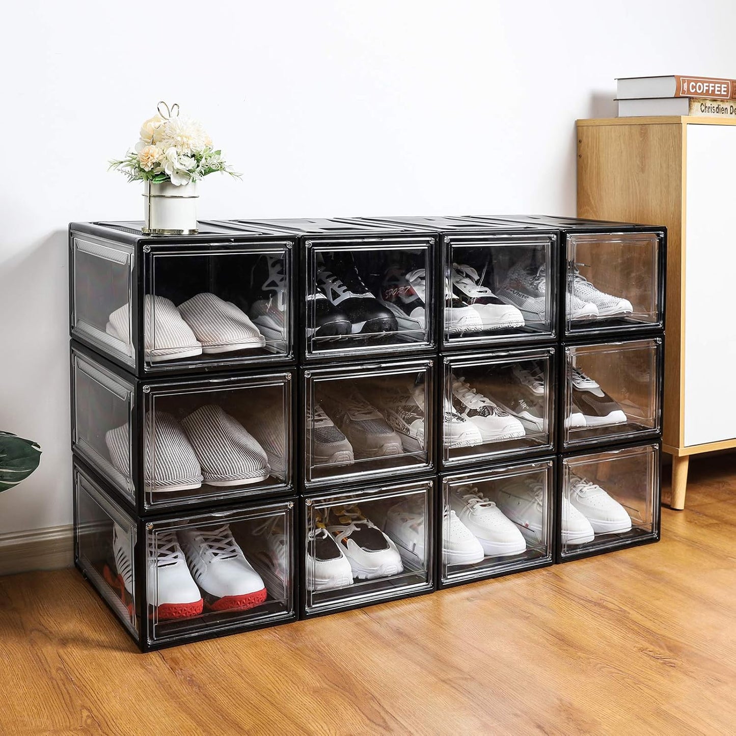 3er-Set Stapelbare Schuhboxen