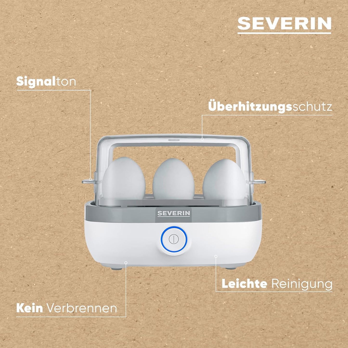 Eierkocher EK 3164 mit Signalton, Weiss