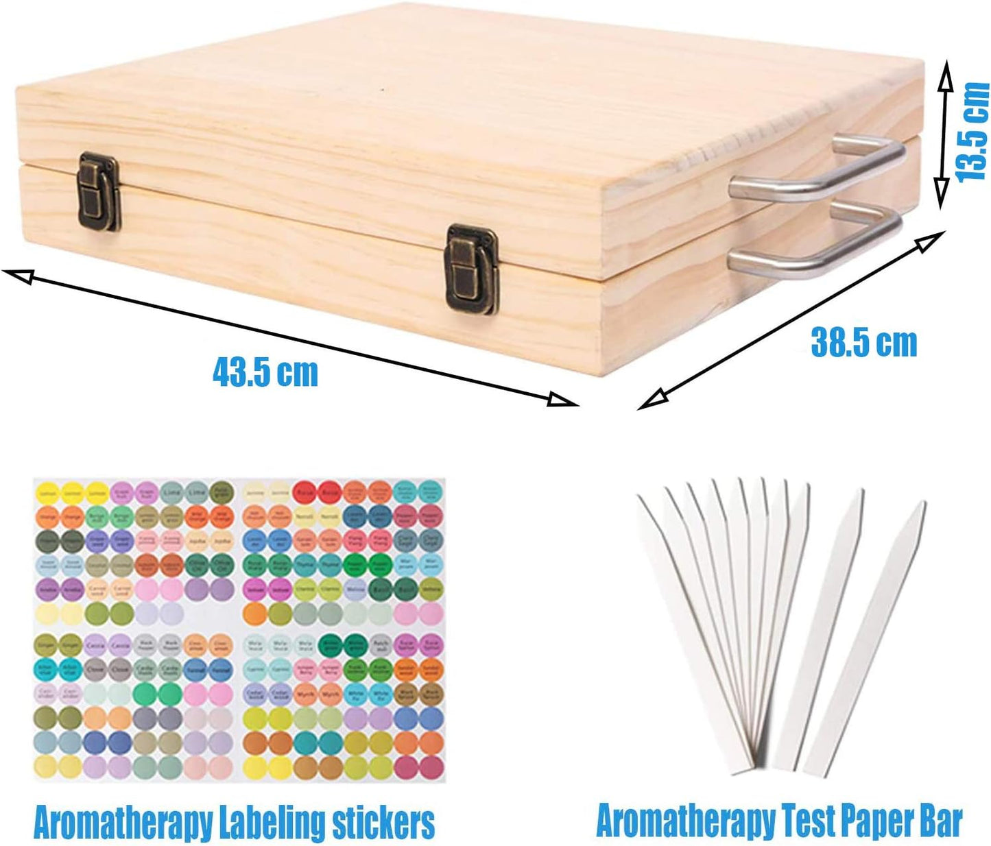 Holzbox für Duftöle, 64 Slots Ätherisches Öl Box
