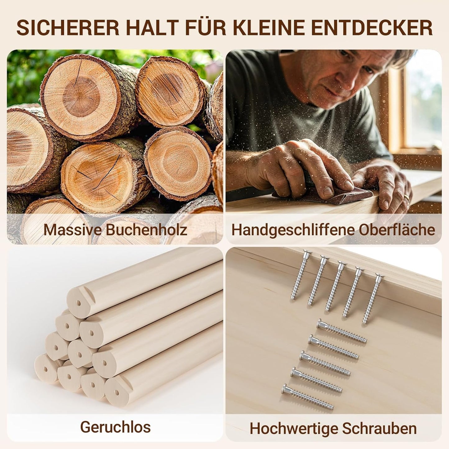 8-in-1 Klettergerüst-Set, Natur/Hellholz