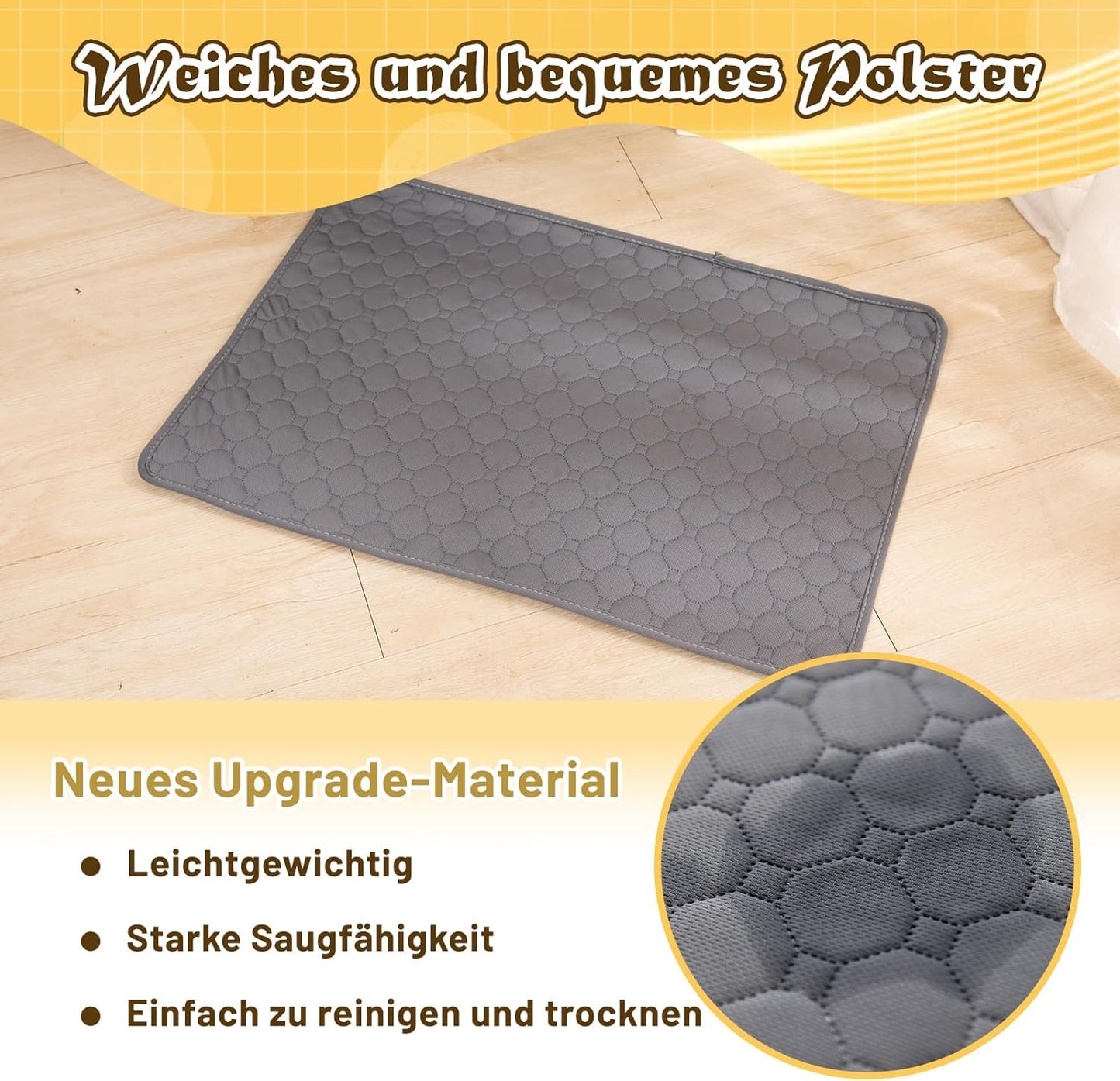 2er-Set Trainingsunterlagen für Haustiere, Grau 70x100cm