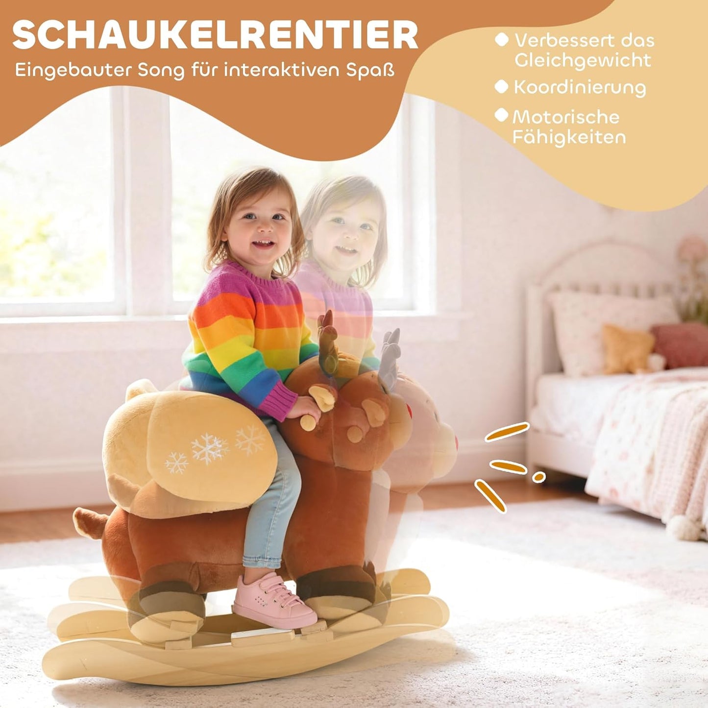 Schaukelpferd mit Schlafliedern für Kleinkinder