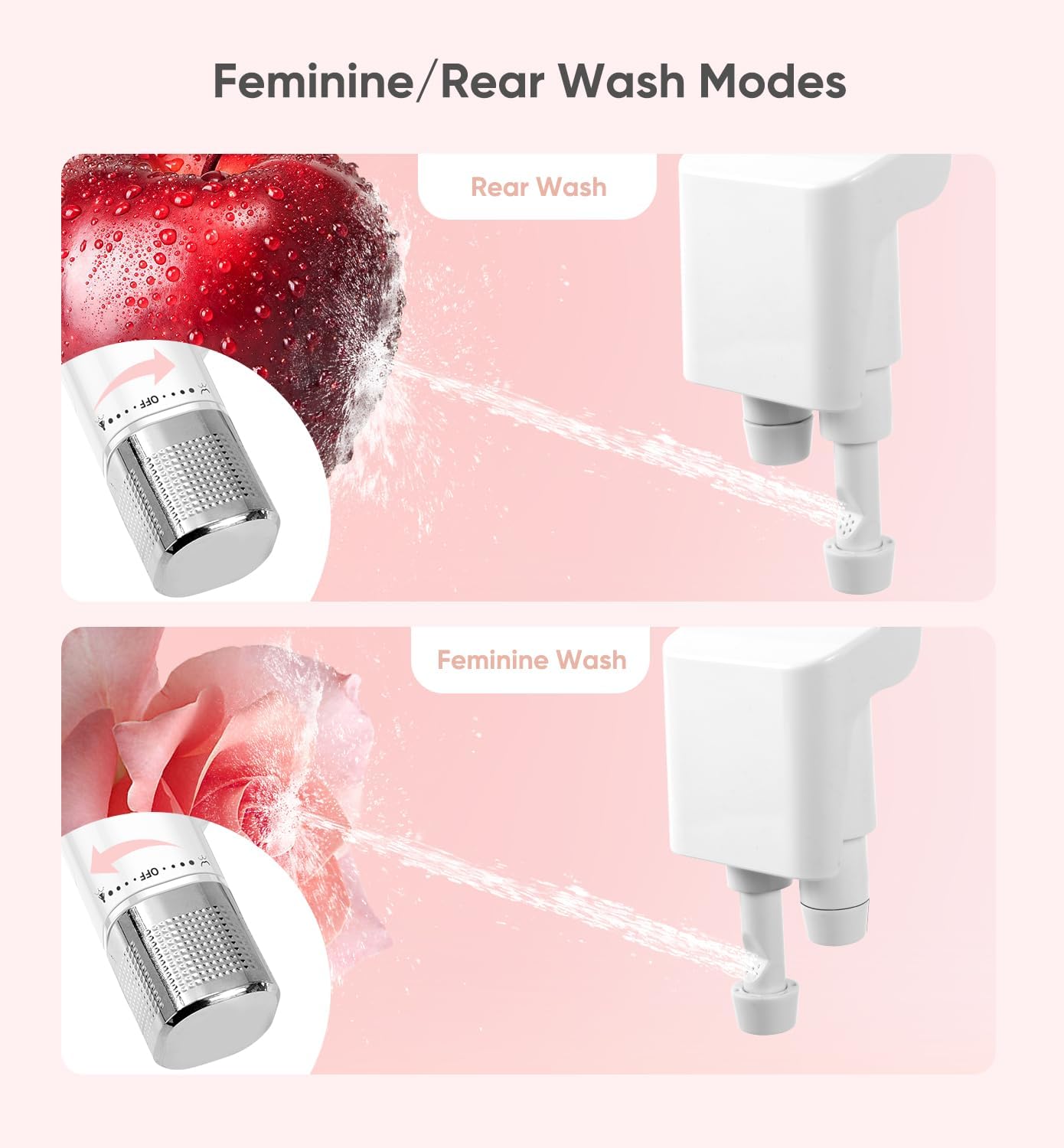 Bidet-Aufsatz mit einziehbaren Doppeldüsen, Chrome