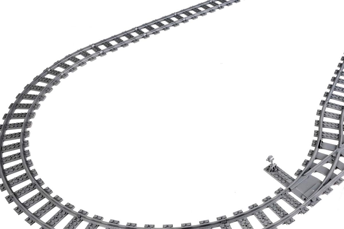 City Bausteine Schienen Set - Schienenkreis inkl. Abstellgleis, Schienenkreis L