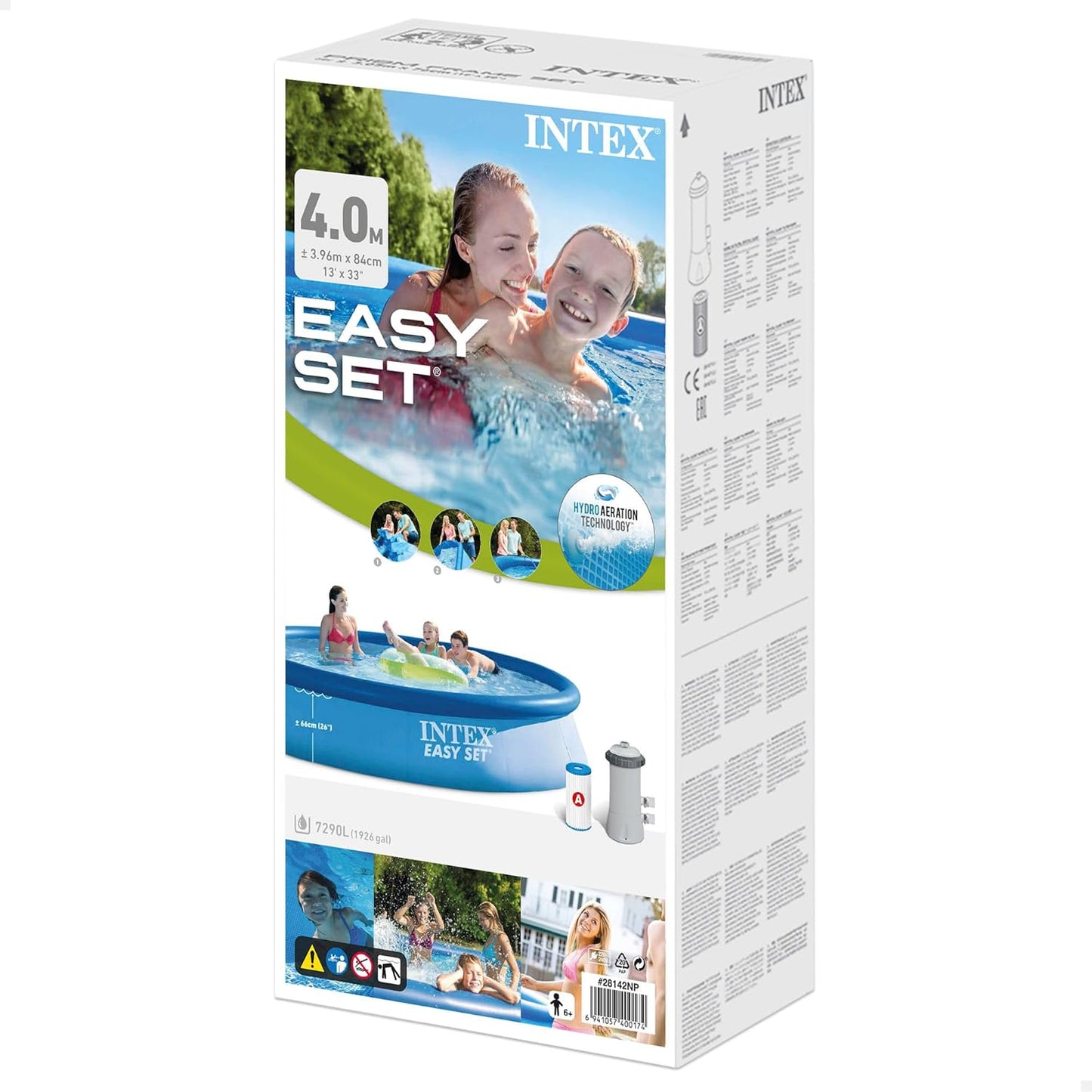 Aufstellpool Easy Set mit Filterpumpe, 396cm x 84cm Aufstellpool (mit Filter)