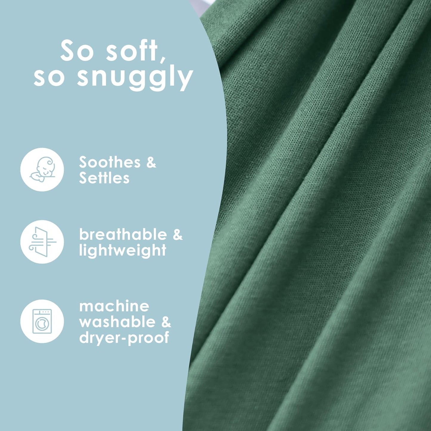 Babytragetuch für Neugeborene bis 15 kg, Poly-Spandex Blend Sage Green