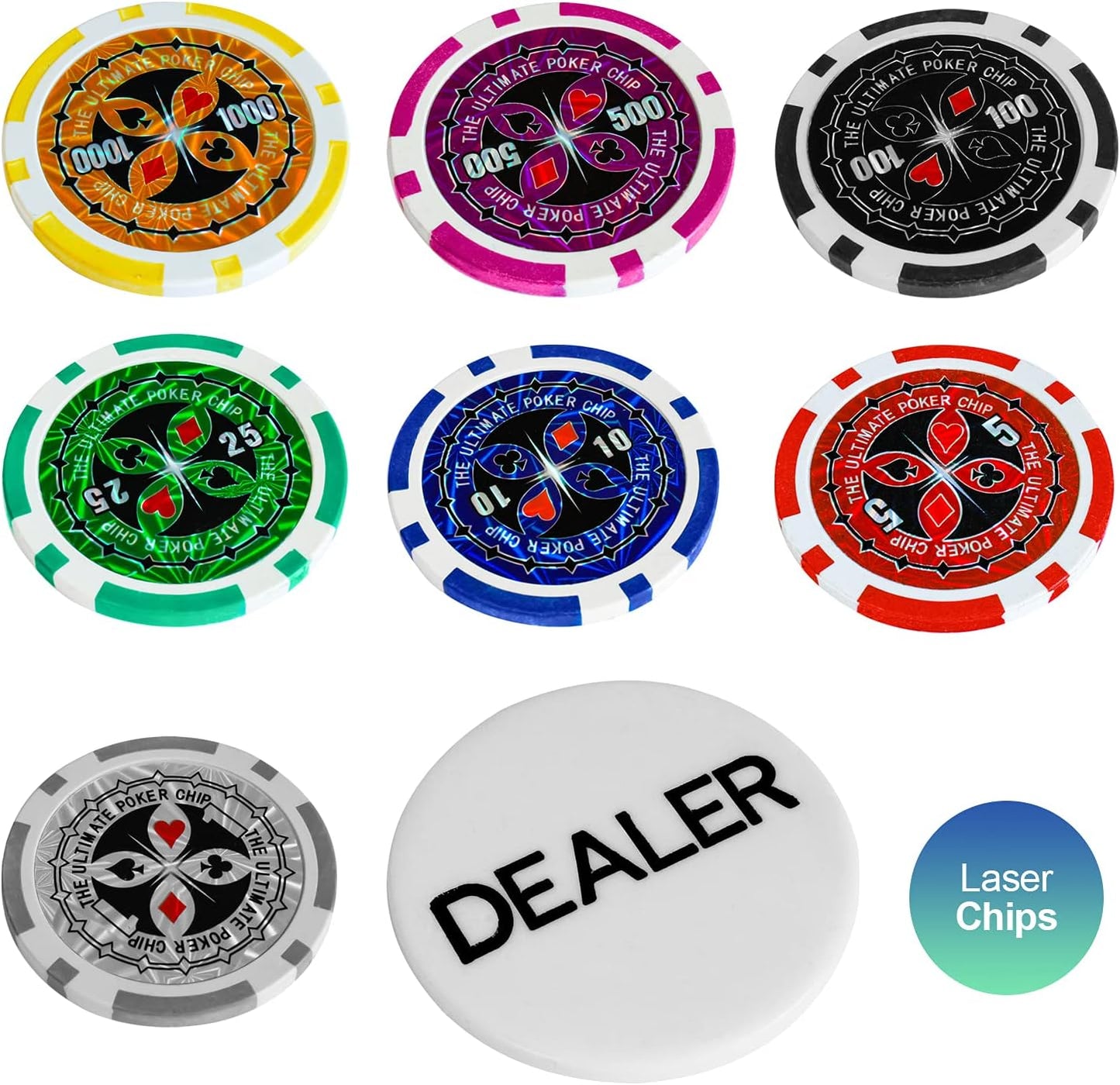 Deluxe Pokerkoffer, Deluxe mit 500 Chips