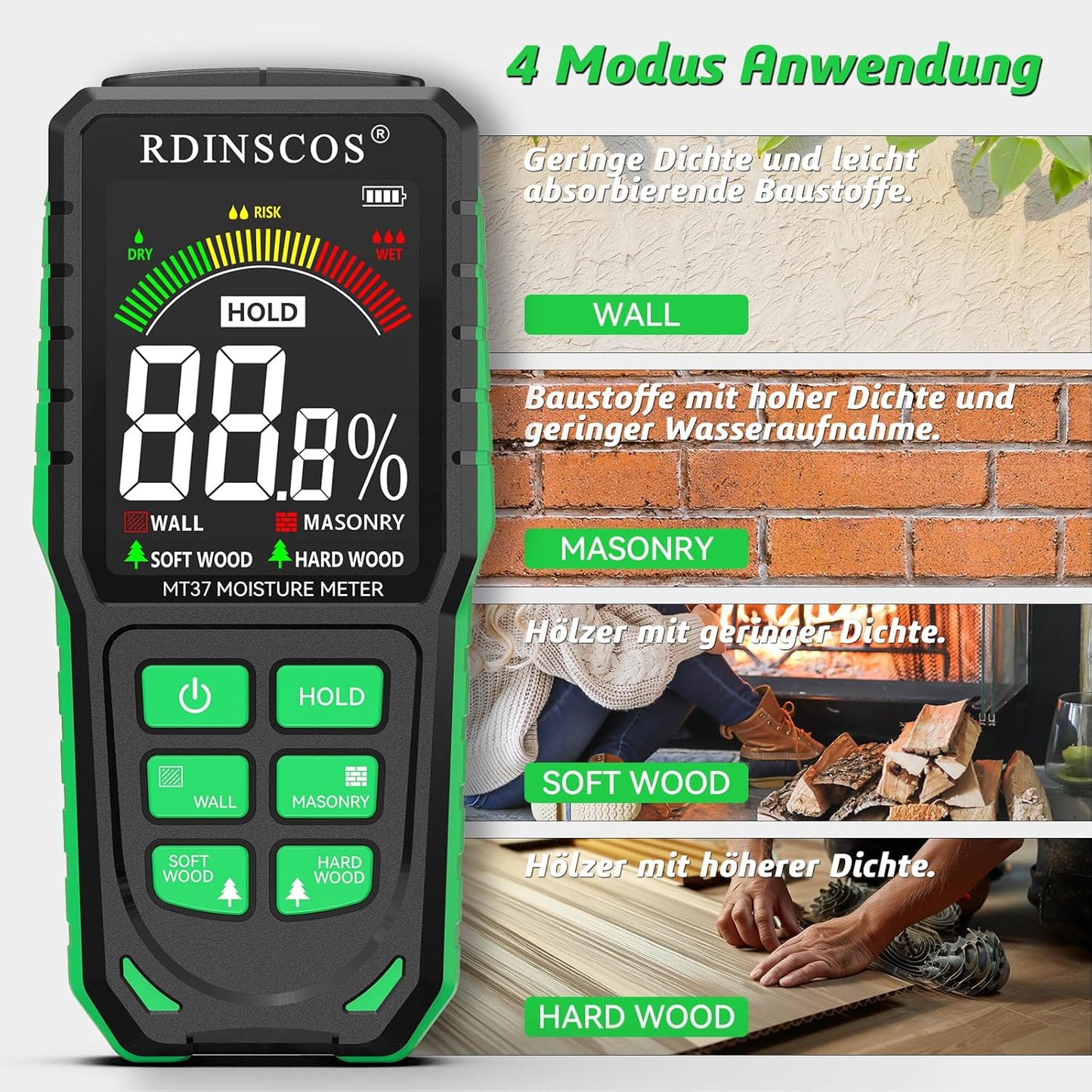 Feuchtigkeitsmessgerät für Wände MT37