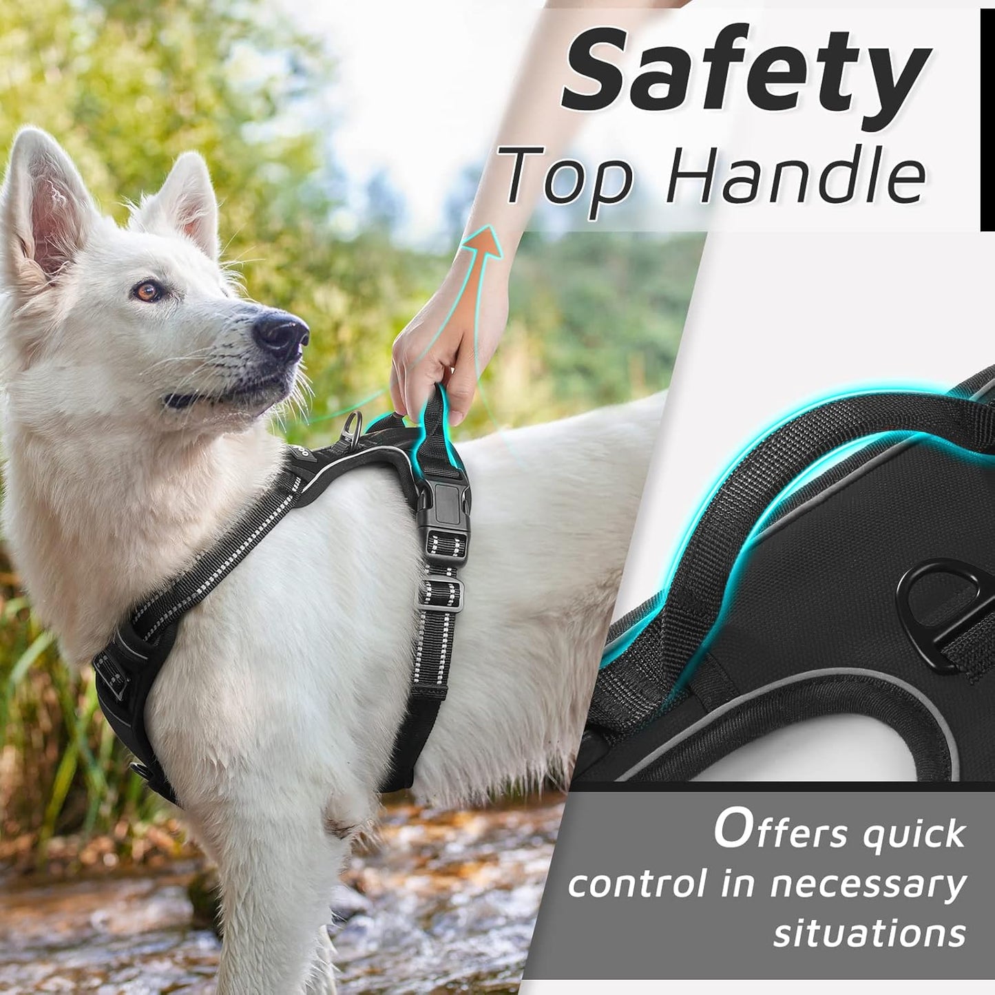Hundegeschirr, XL (1er Pack), Schwarz
