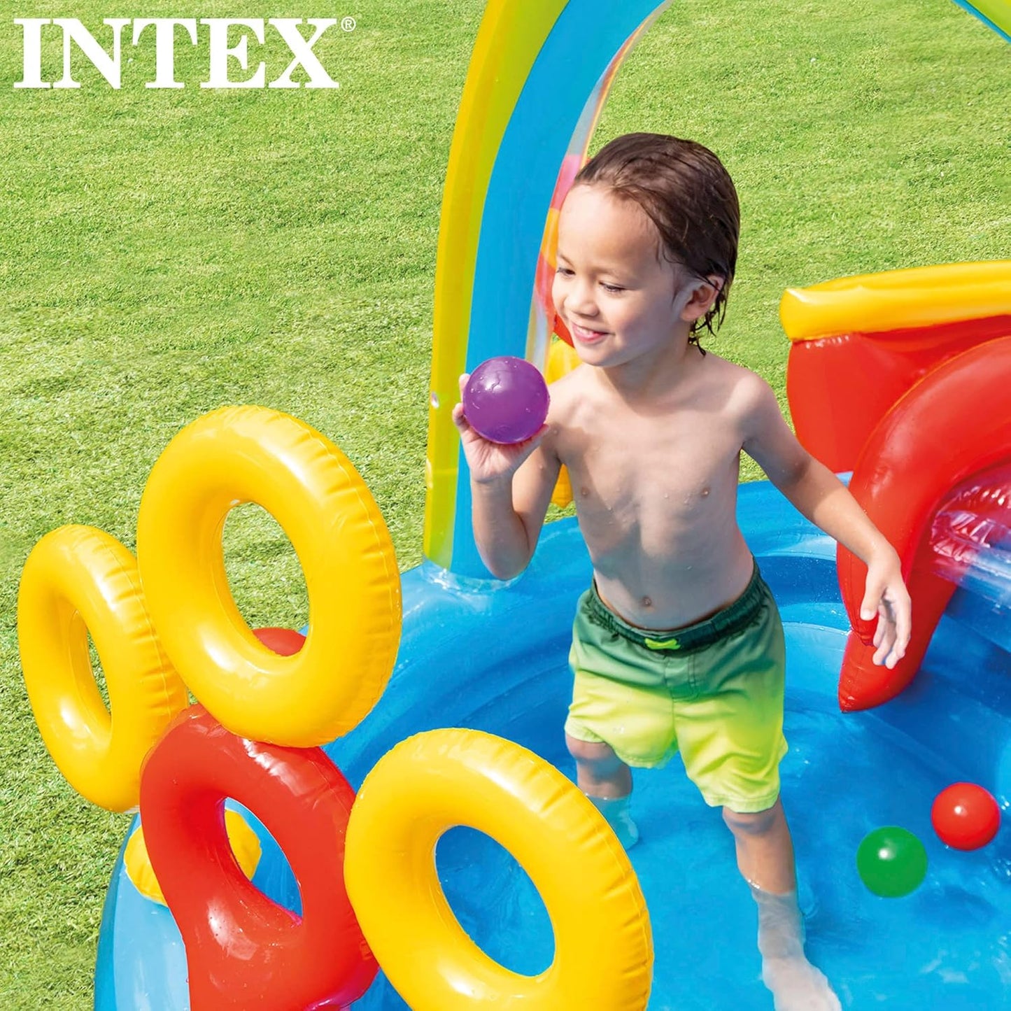Rainbow Ring Play Center Planschbecken für Kinder, 297x193x135 cm