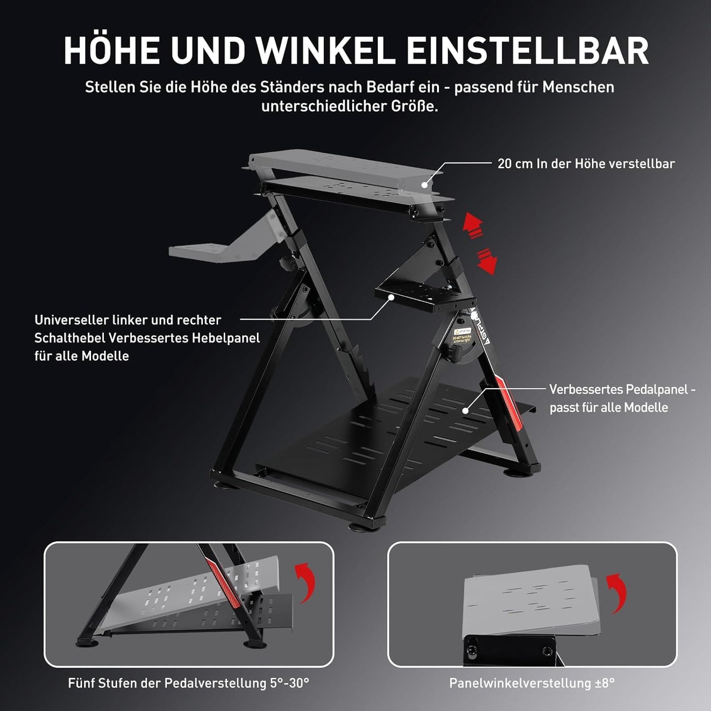 Lenkradständer für Gaming Wheels, rot-pro