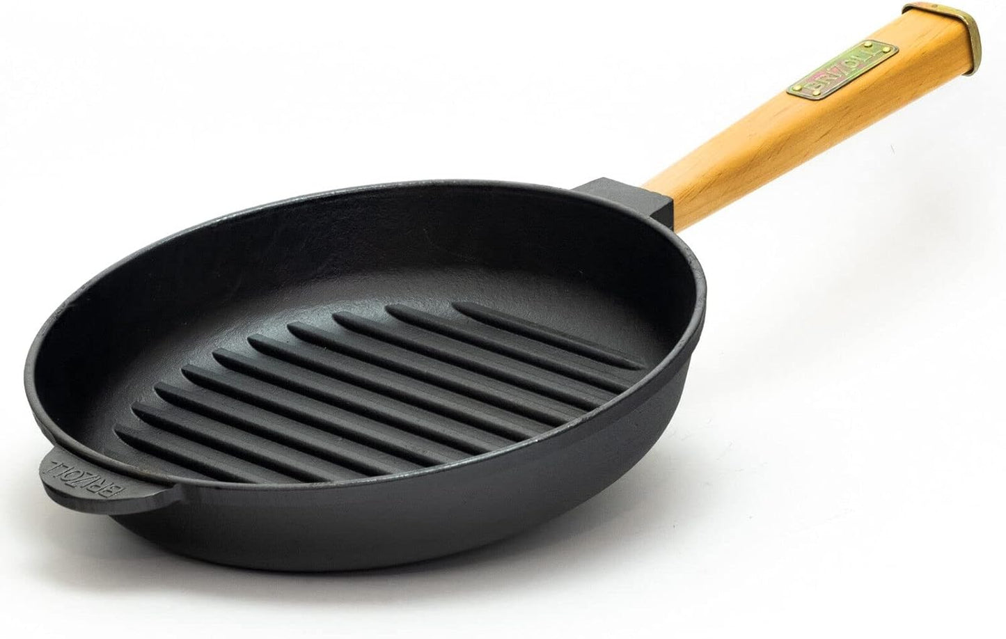 Grillpfanne aus Gusseisen für alle Herdarten (24 cm), 24 cm
