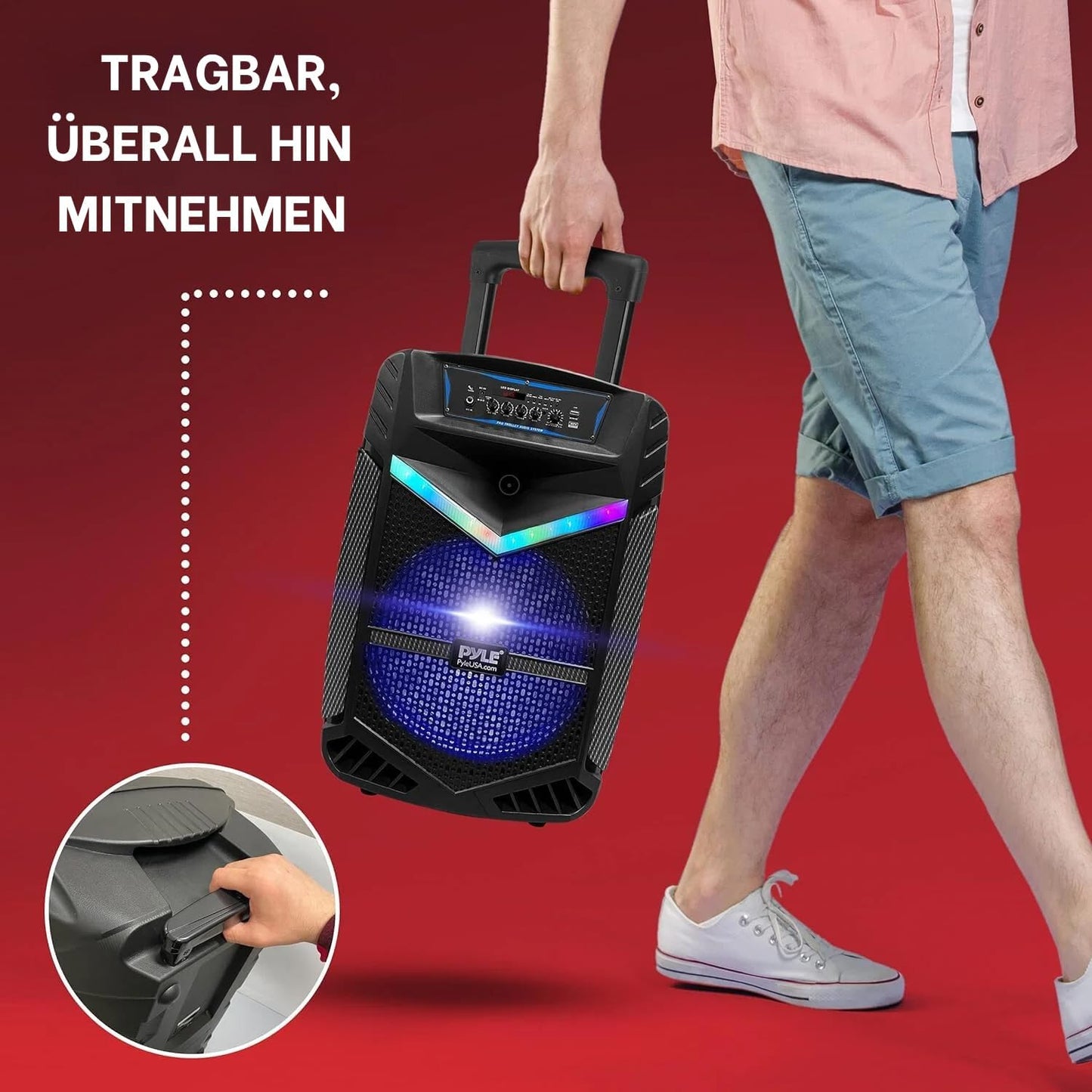 PA Bluetooth Lautsprecher mit Karaoke-Funktion, 12" Subwoofer