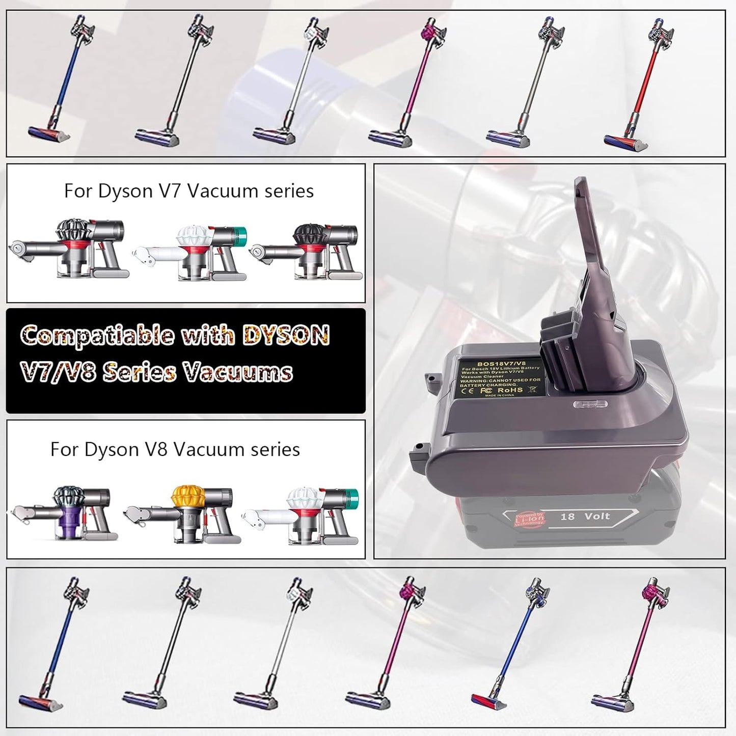 Akku Adapter für Dyson V7 und V8