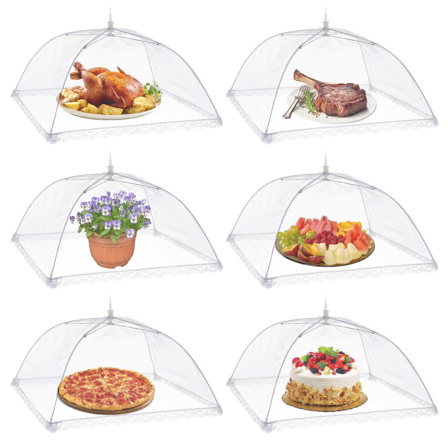 Pop-Up Lebensmittel-Abdeckhaube, 6er-Set