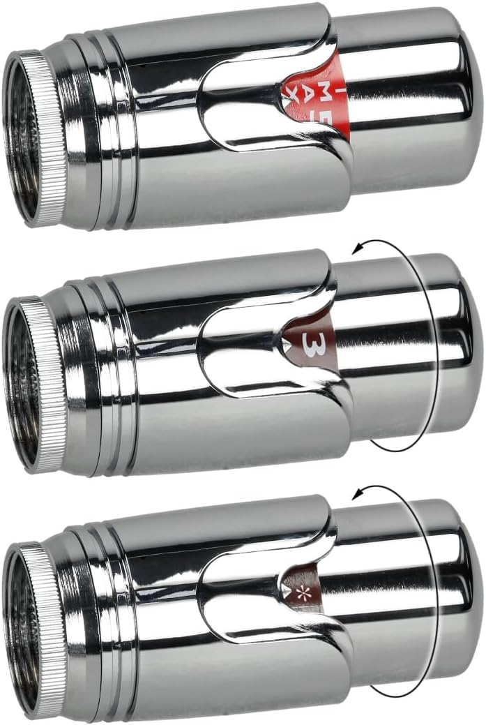Handtuchheizkörper mit Mittelanschluss und Thermostat, 300x1400 mm gerade mit Durchgangs-Ventil Chrom