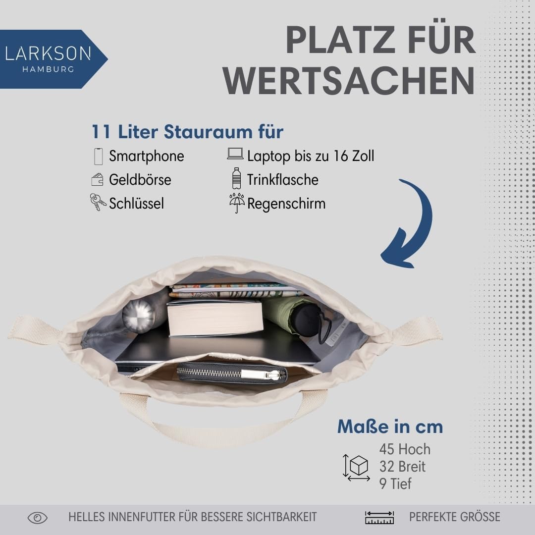 Turnbeutel No 7 mit Aussentasche, Sand Muster