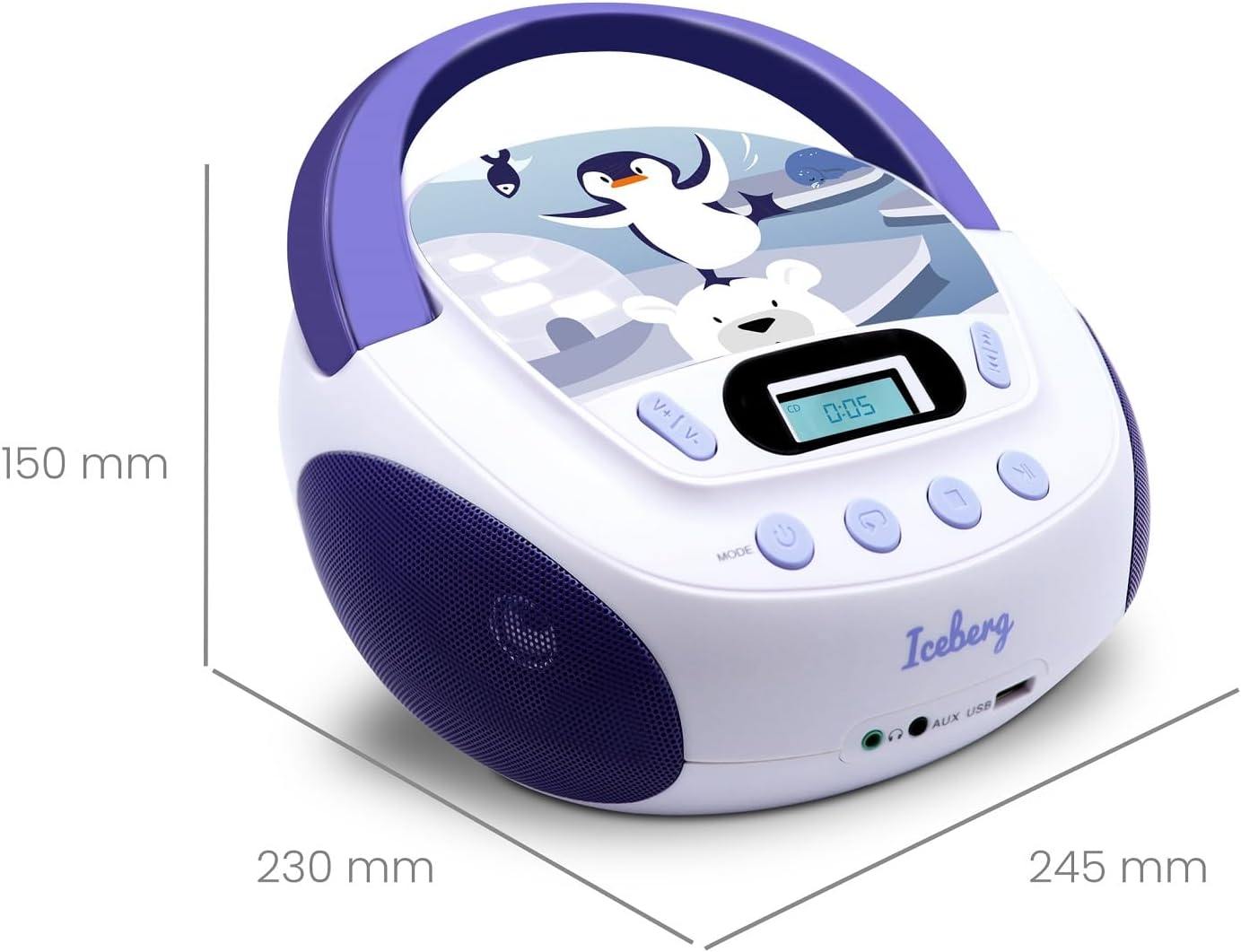 Iceberg CD-Player für Kinder, blau