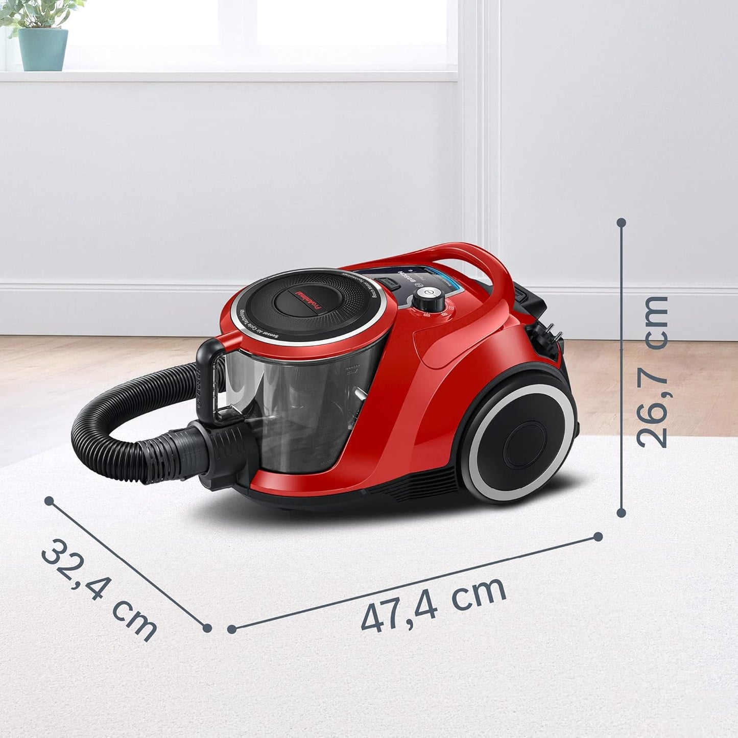 Staubsauger ProAnimal Serie 6, Turbobürste ; Tornadorot/Schwarz