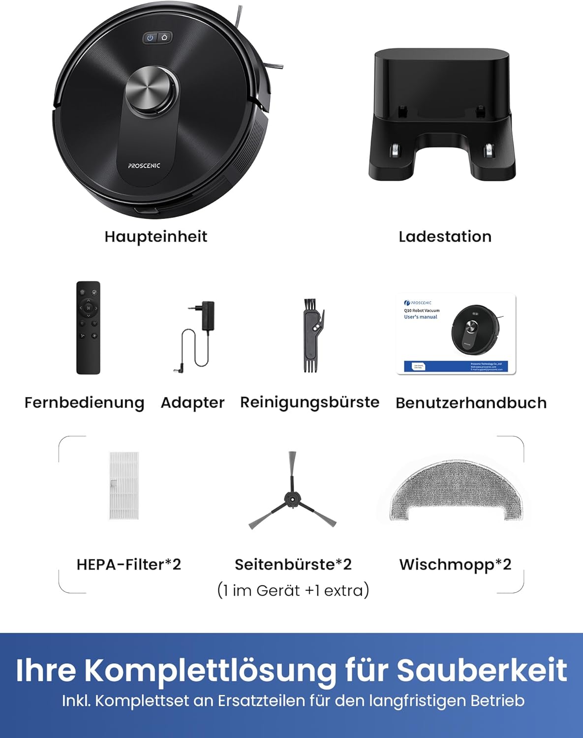 Q10+ Saugroboter mit Wischfunktion & Laser-Navigation