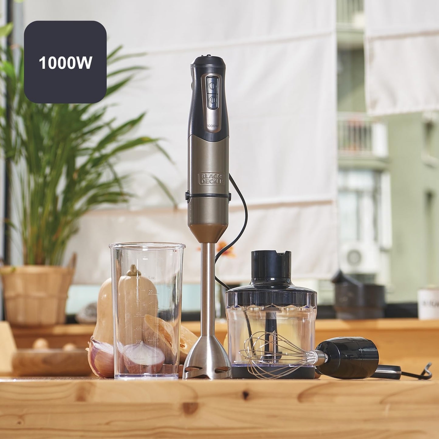 Stabmixer-Set mit Zubehör, 1000W | 3 Zubehörteile