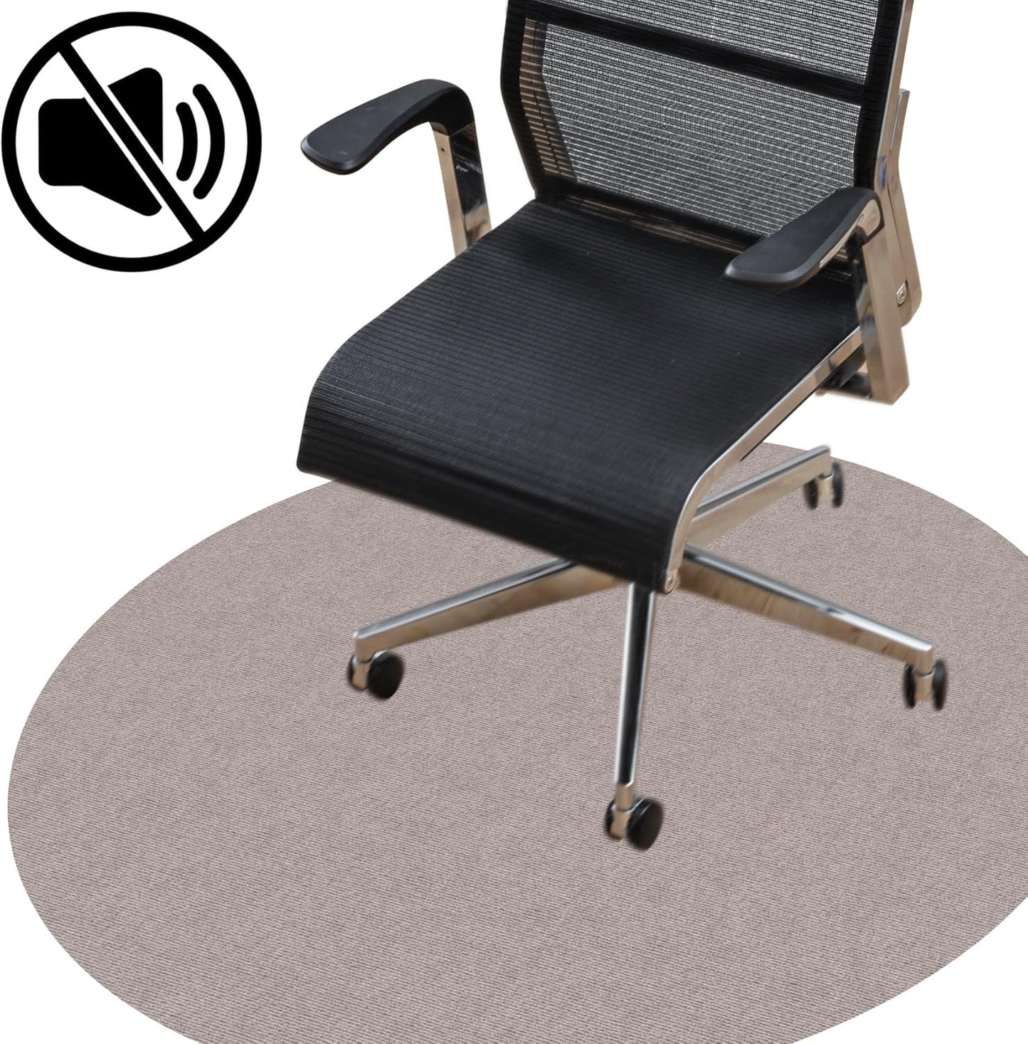 Runde Bodenschutzmatte für Bürostuhl, Rund 90 cm Beige