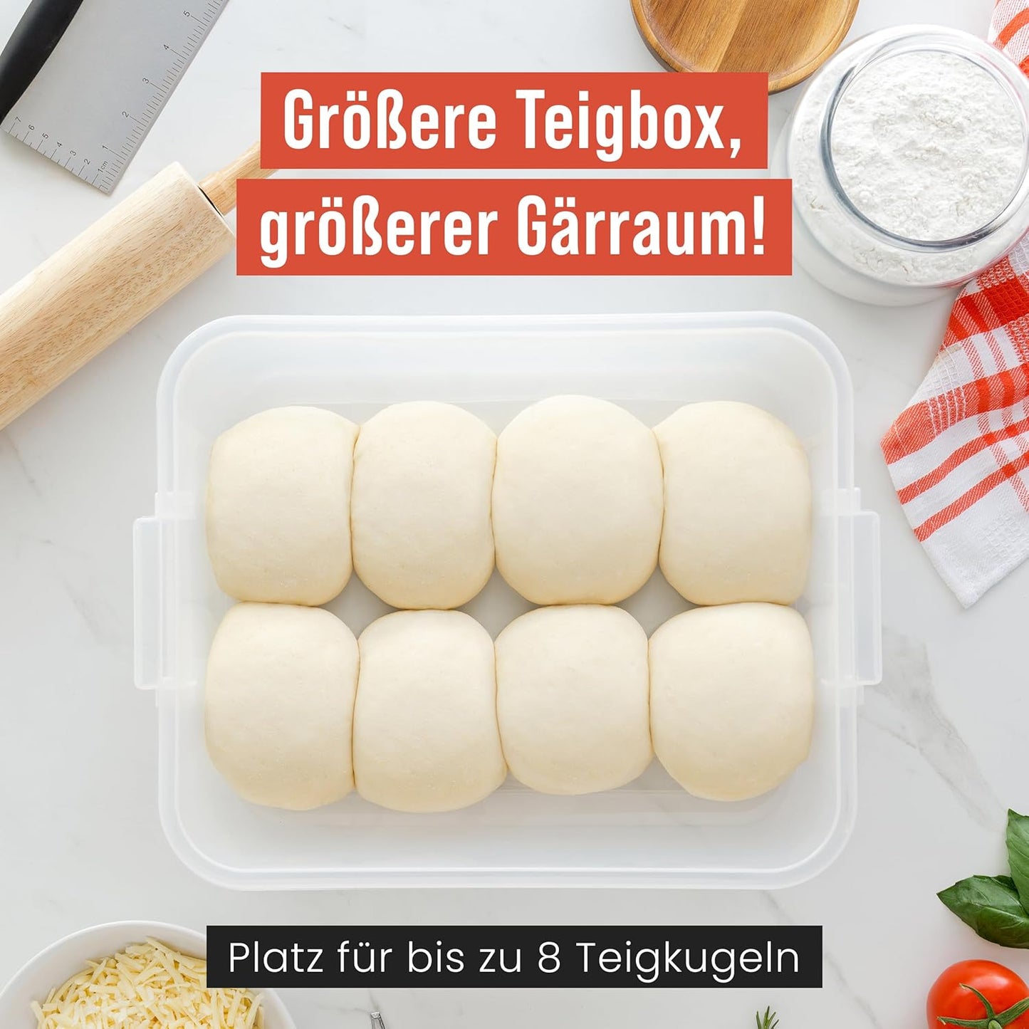 Pizzaballenbox, Grau 44 x 34 cm (2er-Pack)