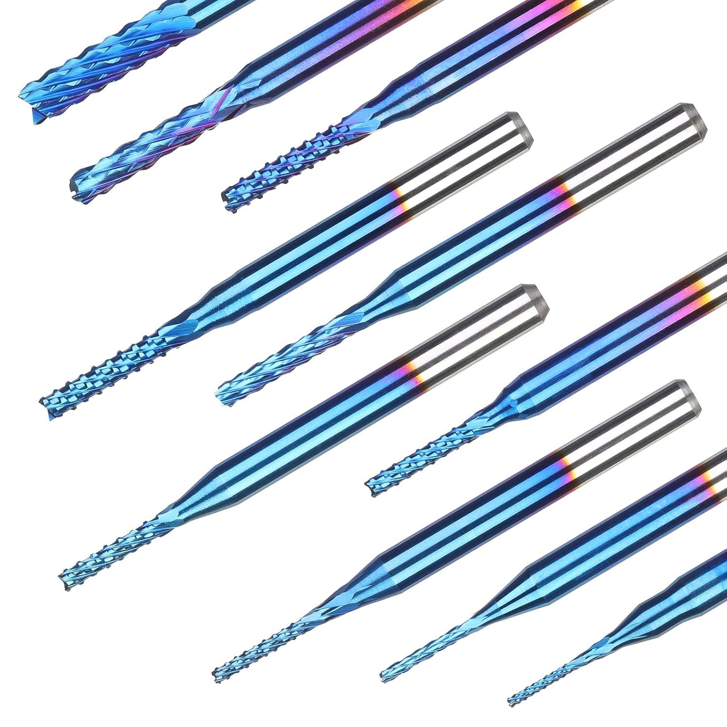 Nano Blue Coat Schaftfräser, 10-teilig, 0.8-3.0mm, 0.8-3.0mm