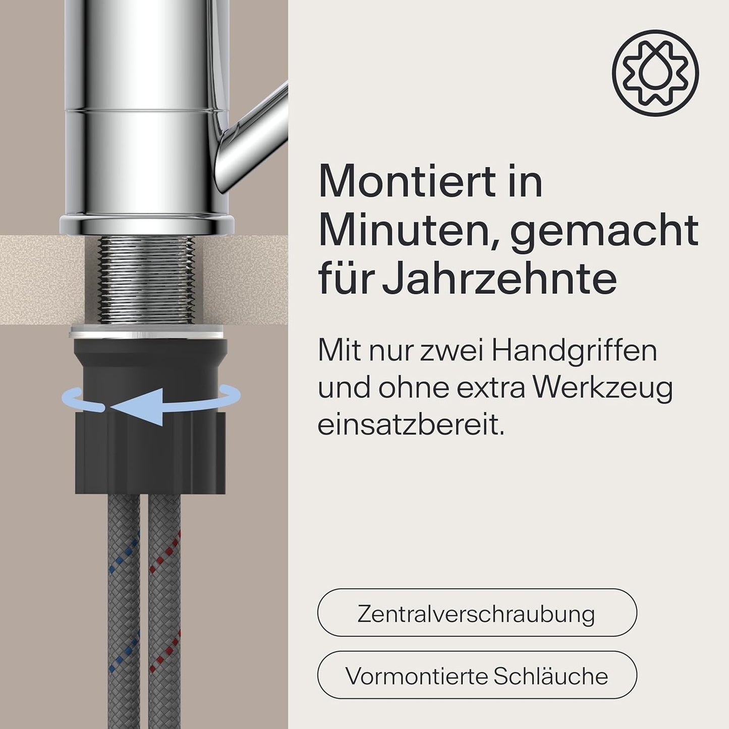 Küchenarmatur WK8 mit Einhebelmischer, Chrom Hebel