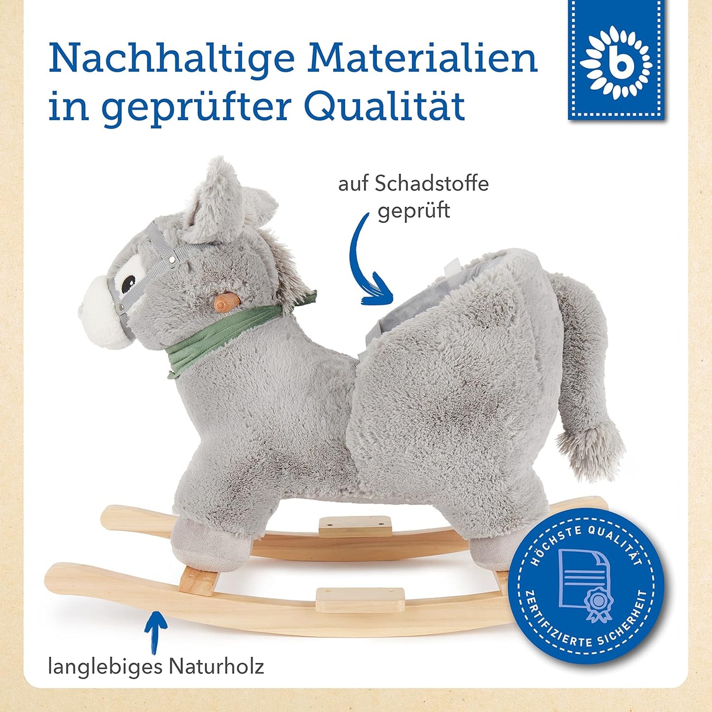 Schaukeltier Esel, Grau