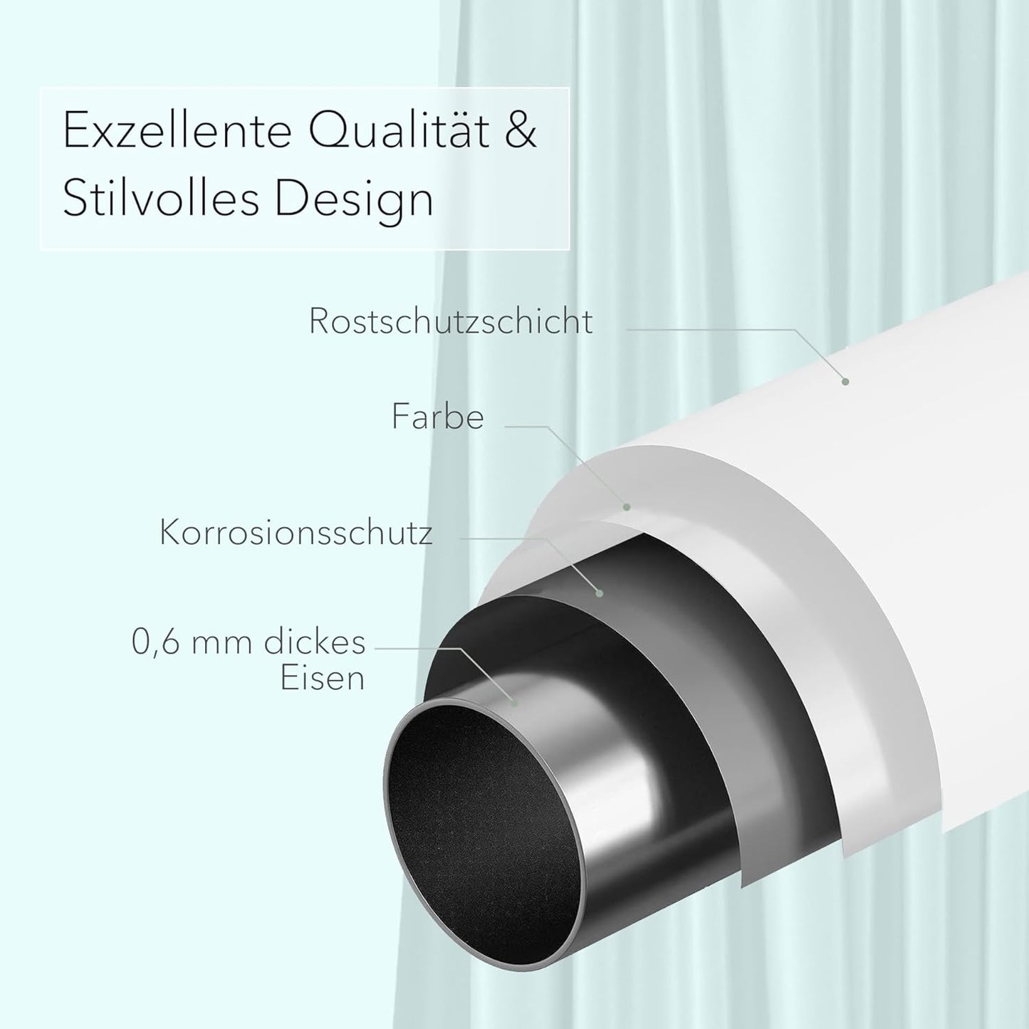 Ausziehbare Teleskopstange, Weiss 70-120 cm
