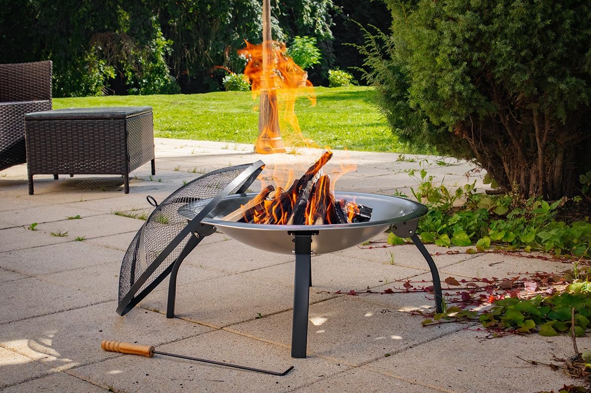 Feuerschale Ibiza, 56cm, mit Funkenschutz, Ø 56cm Ibiza Edelstahl