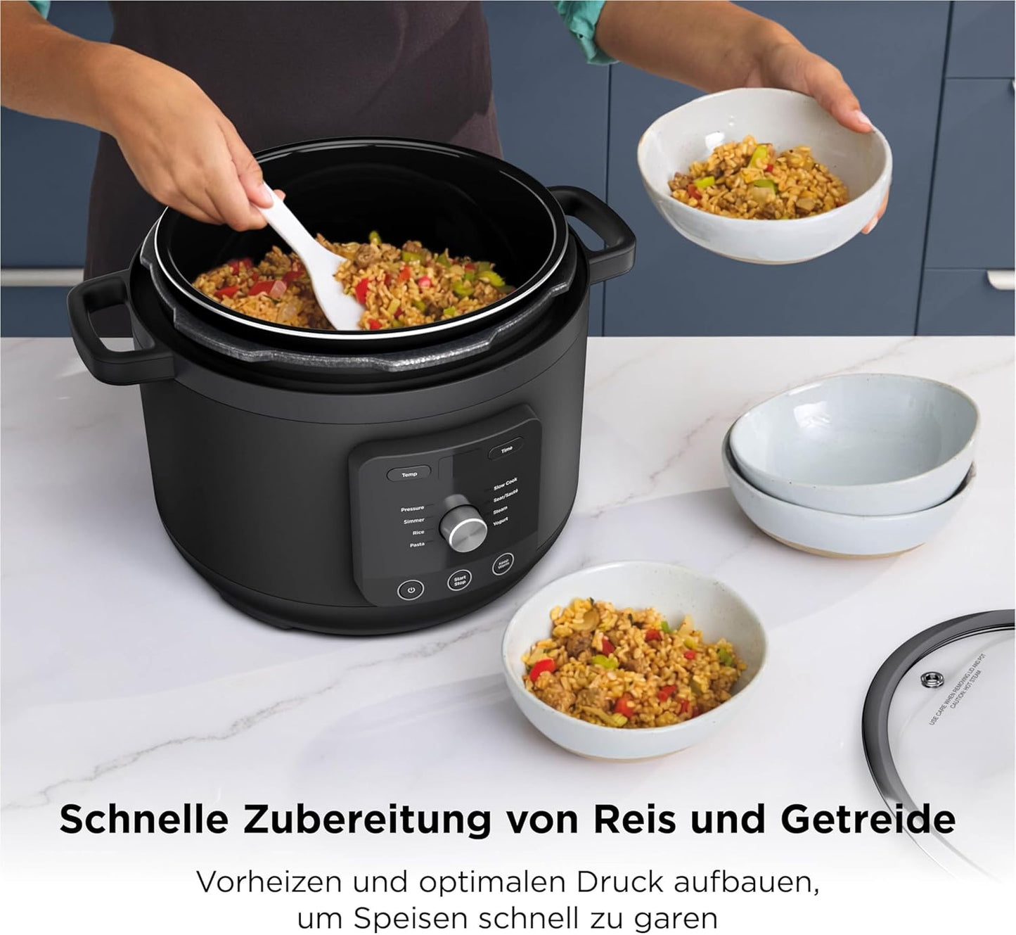 HyperHeat 9-in-1 Multikocher, 9-in-1 Schnellkochtopf Schwarz