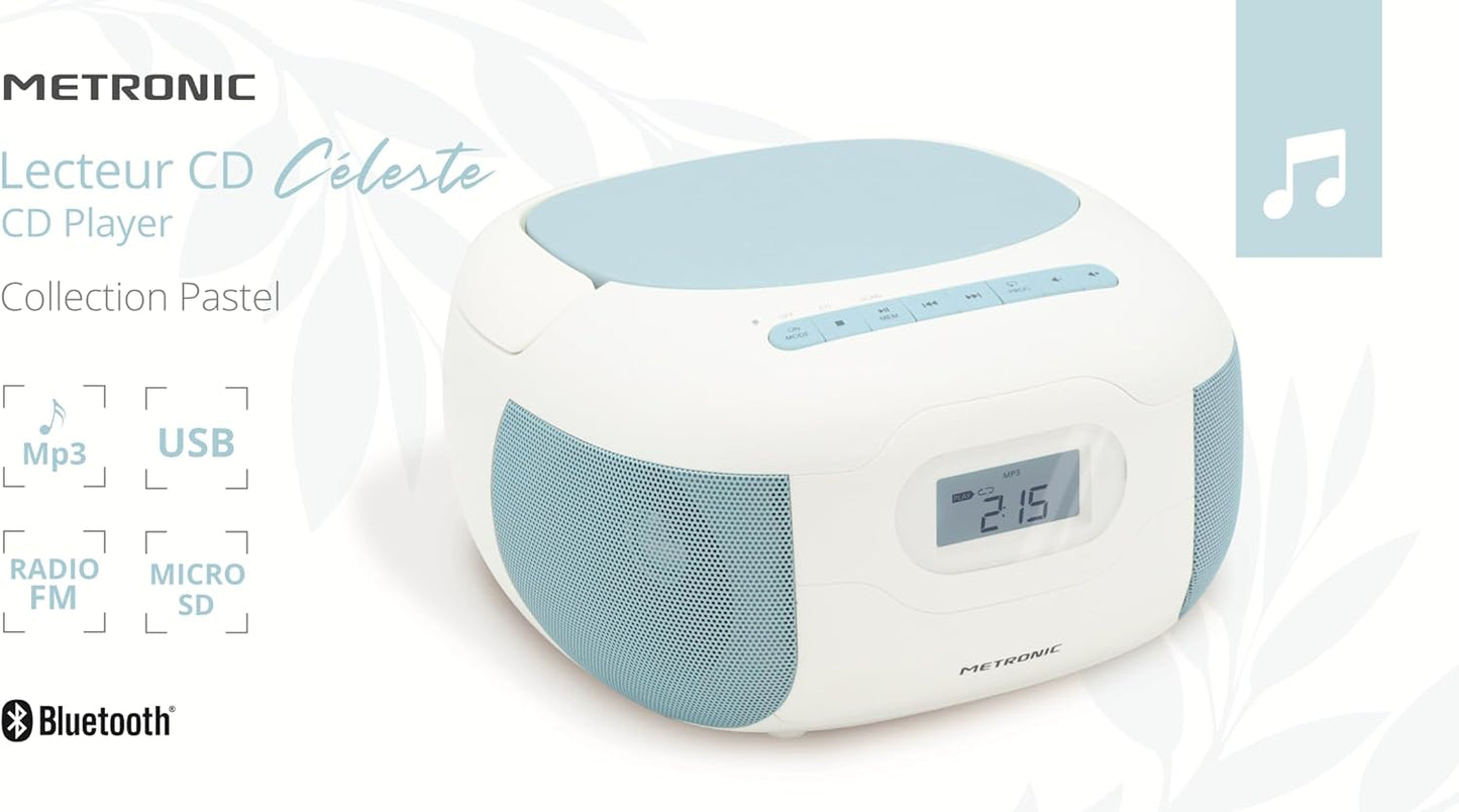 CD-Player mit Bluetooth und USB, Blau