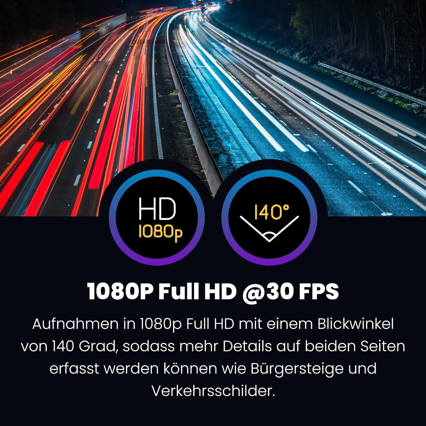 222 Dashcam 1080p HD mit G-Sensor, NBDVR222