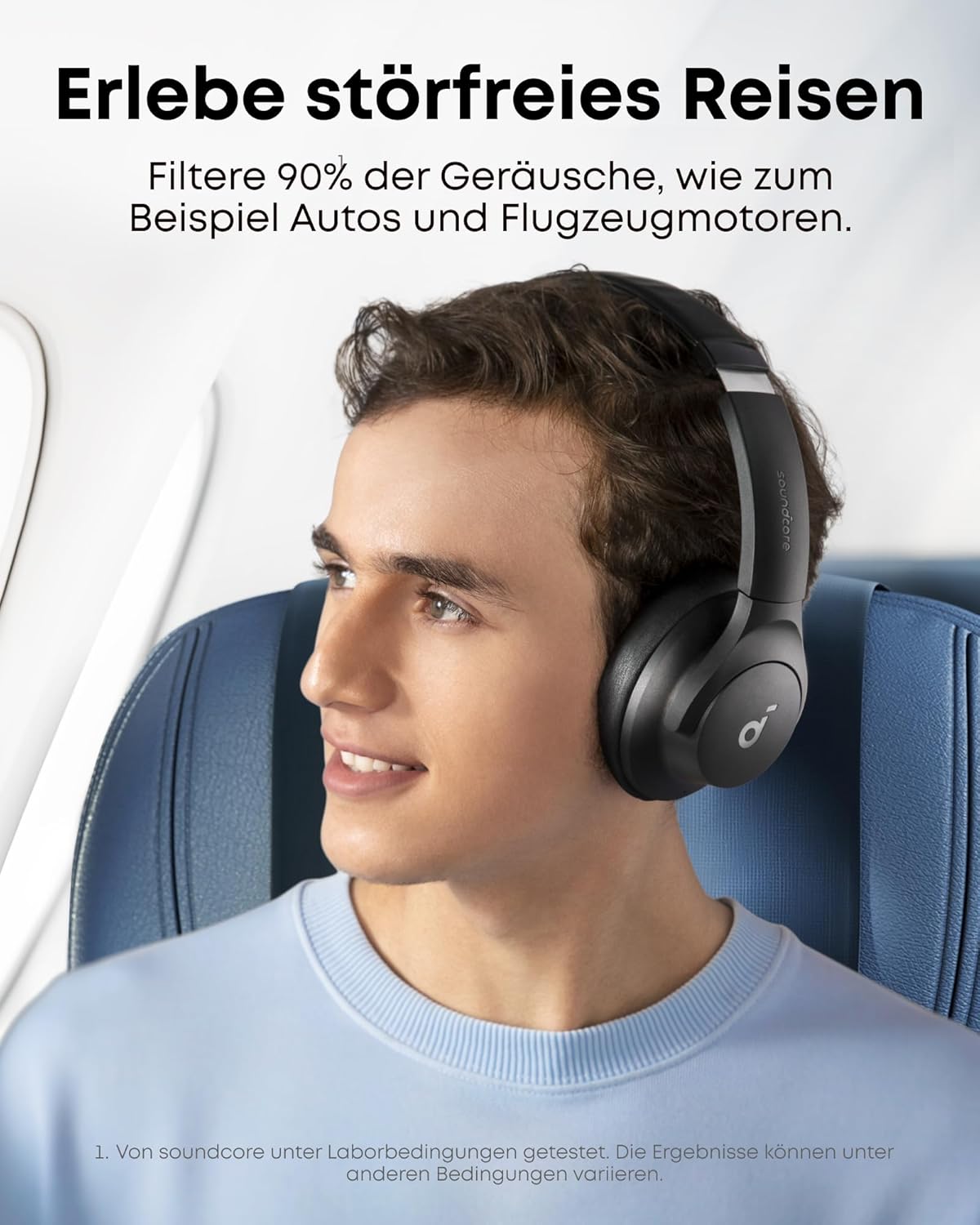 Q20i Bluetooth Over-Ear-Kopfhörer mit ANC, Schwarz