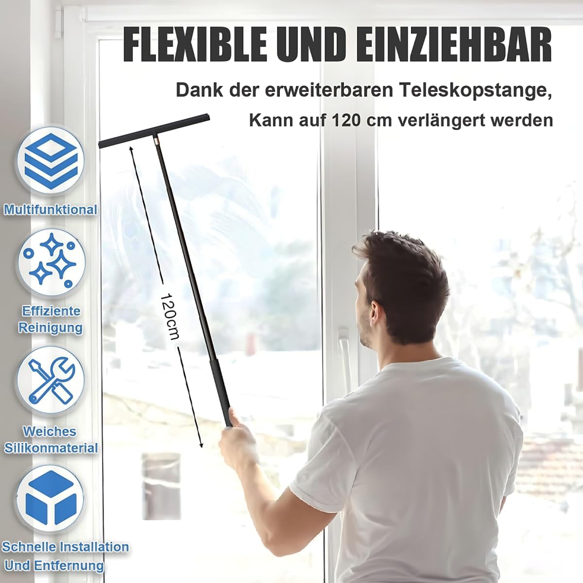 Duschabzieher mit Teleskopstiel