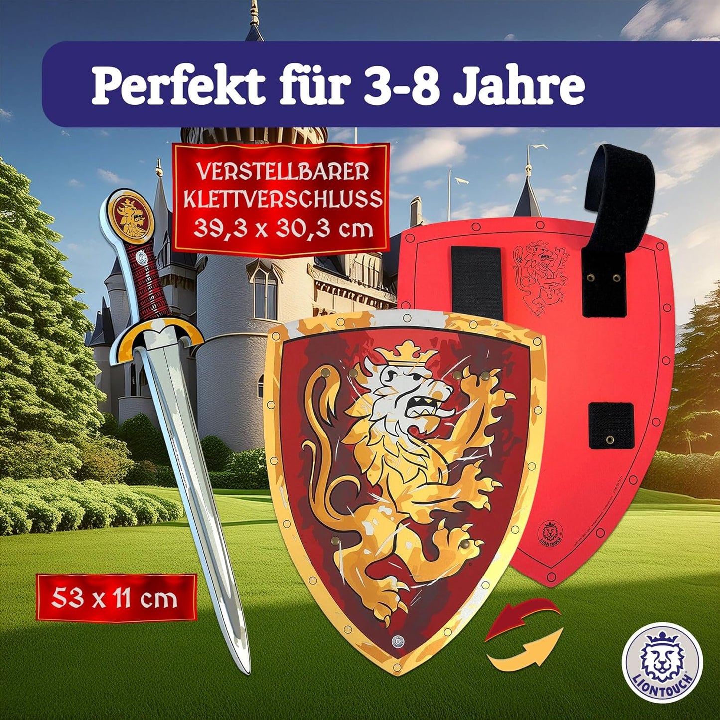 Spielzeugschwert & Schild, Rot