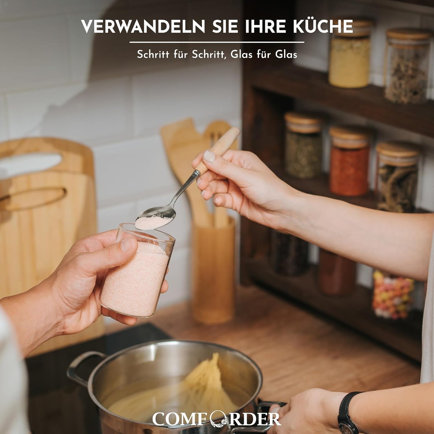 12-teiliges Vorratsgläser-Set mit Bambusdeckel, 12er Set - 230 ml