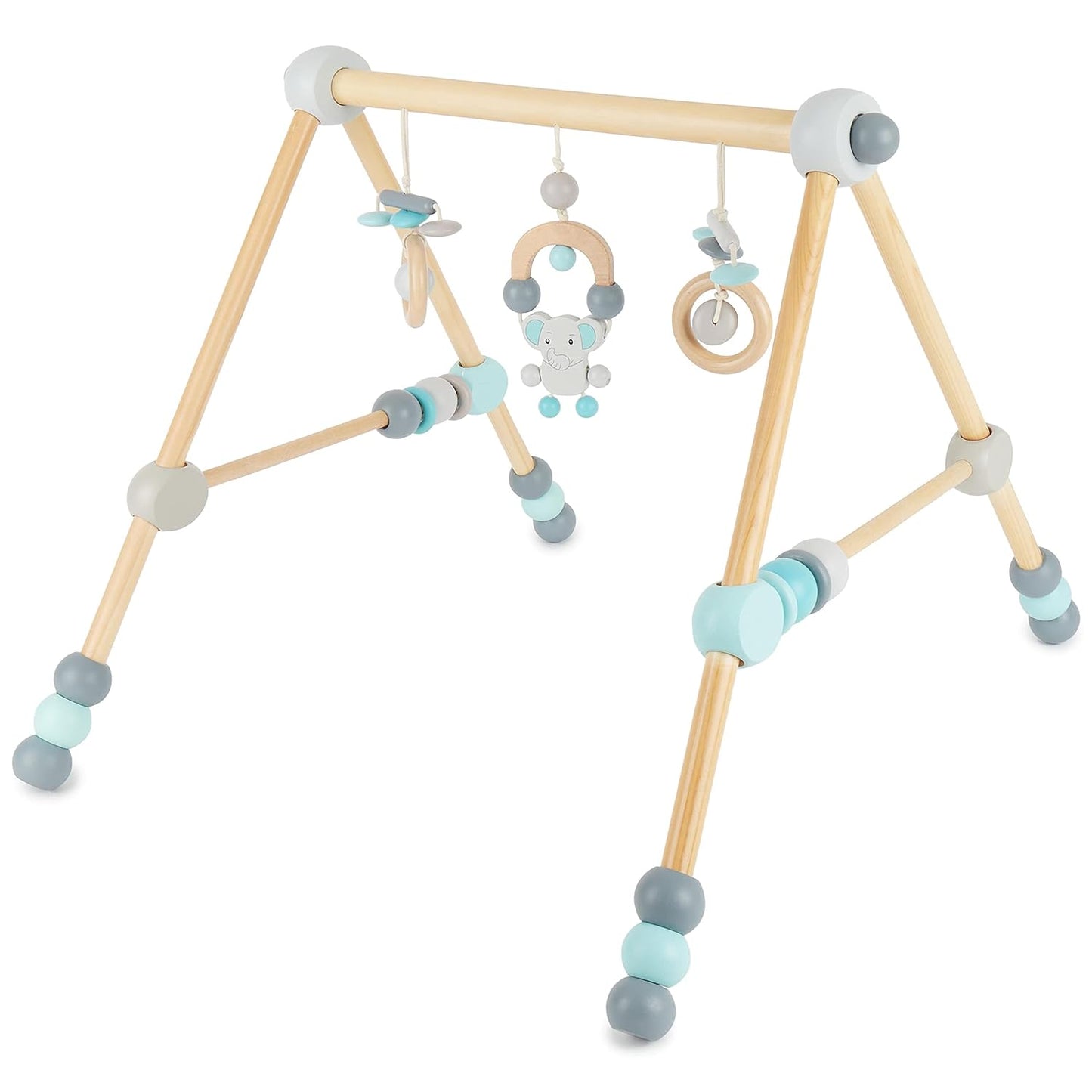 Höhenverstellbares Baby Holzspieltrapez, Blau
