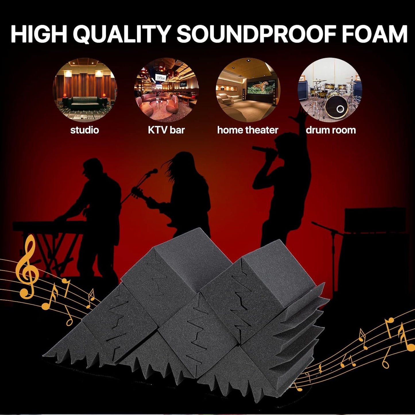 Eck-Akustikschaumplatten Bass-Traps für Studio, 18×18×30cm