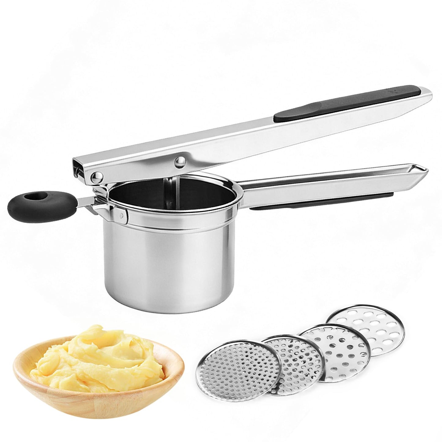 Kartoffel- und Spätzlepresse mit 4 Siebeinsätzen