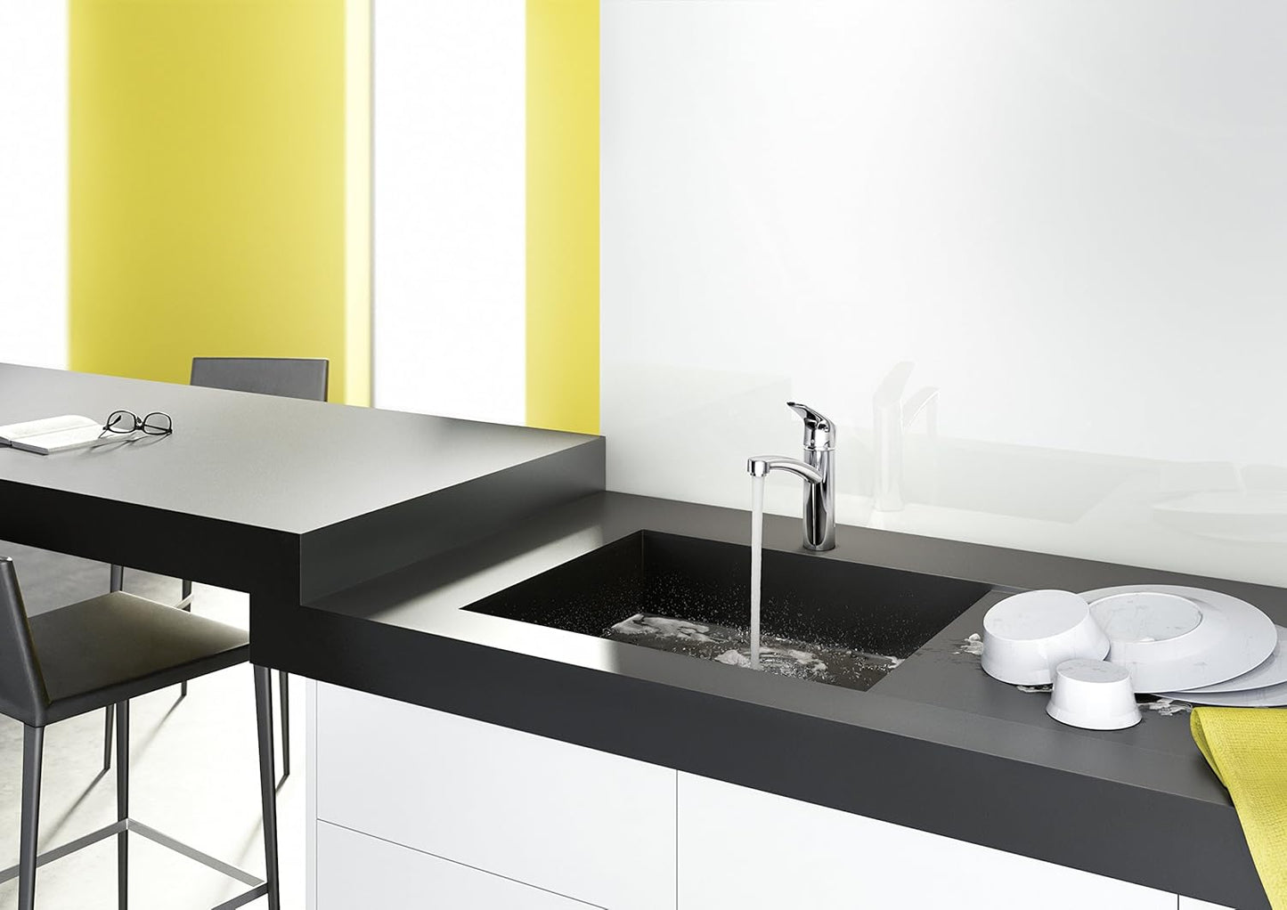 Focus Küchenarmatur, Edelstahl Finish Auslaufhöhe 160mm ohne Schlauchbox