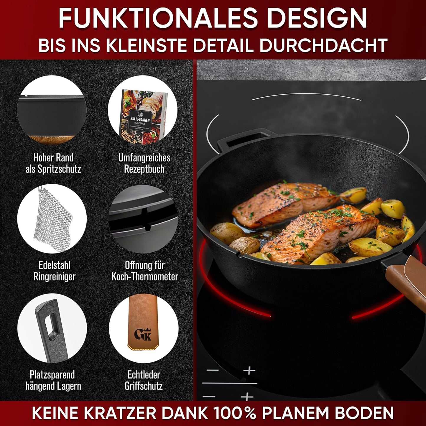 Dutch Oven Set, 2in1 Pfanne
